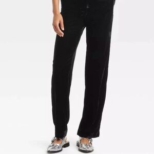 NWT- A New Day Woman’s High Rise Black Velvet Straight Leg Trouser